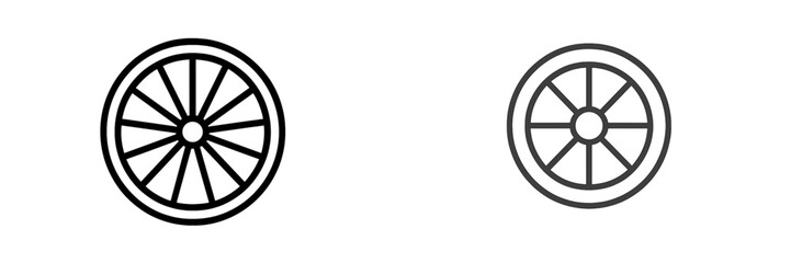 Simple line art of a Dharma wheel