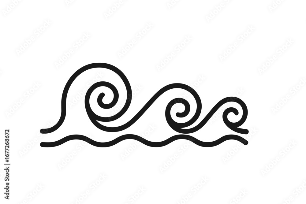 Aufkleber stylized wave pattern on a gradient background