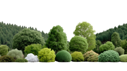 Green Variety: A captivating array of lush green bushes, shrubs, and trees stands, showcasing a vibrant, textural panorama that adds depth and allure to the natural scenery.