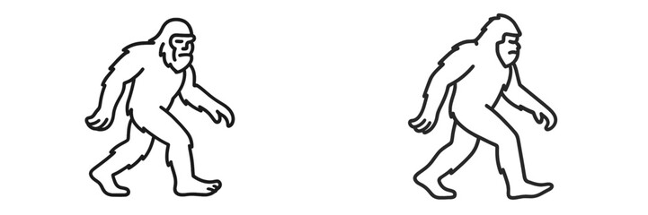 Bigfoot walking outline