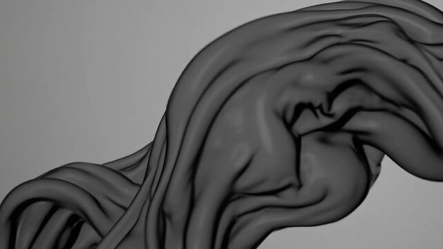 Non-representational deep gray vapor wave movement backdrop abstract dark grey smoke wave motion background monochrome smooth motion design video animation ultra hd 4k resolution