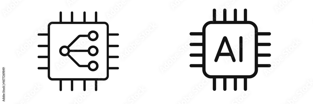 Poster chip and neural network icon
