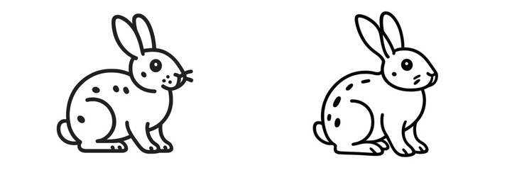 Cute cartoon rabbit outline