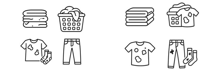 Dirty Laundry Icons Set
