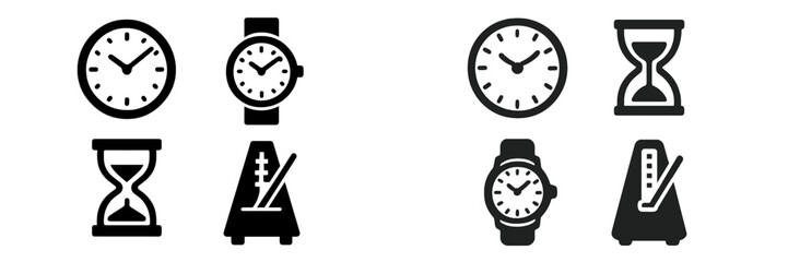 Collection of timekeeping devices icons