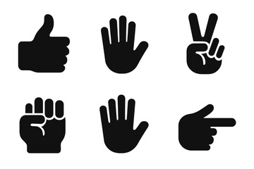 Obraz premium Collection of Hand Gestures Icons
