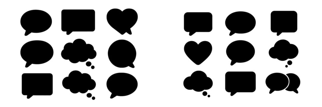 Collection of speech and thought bubbles in outline style