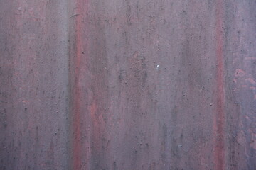 Unusual backgrounds, old thin brown, cherry metal sheet with old stains from old paint.