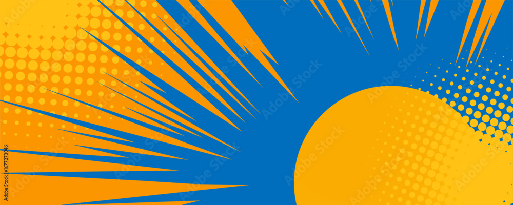 Poster abstract vector background with colorful halftone dots and modern line pattern design