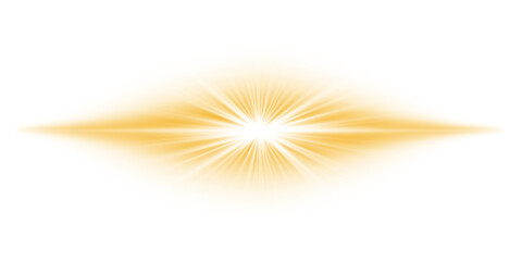 Transparent golden yellow neon glowing light rays beam with radiant shine flare shimmer line effect...