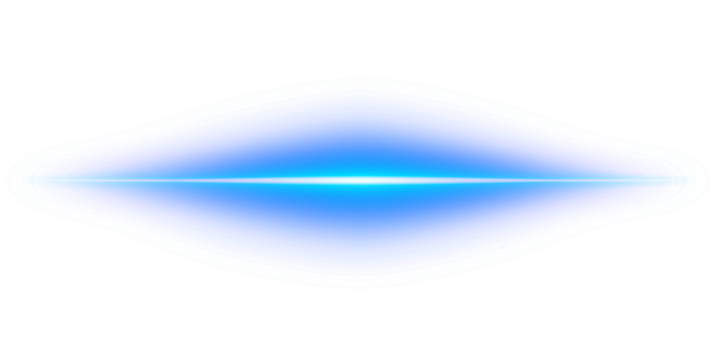 Transparent blue cyan neon glowing png with horizontal light line rays beam flare glow shine streak futuristic shimmer radiant energy effect luminous background