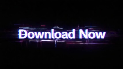 Glowing "Download Now" text overlayed on a digital, abstract background. - Powered by Adobe