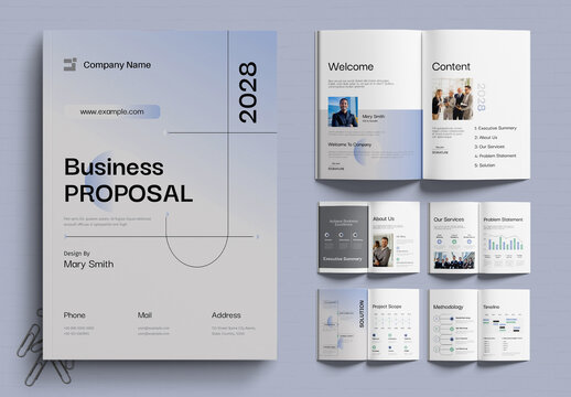 Clean Corporate Proposal Layout for Companies and Startups