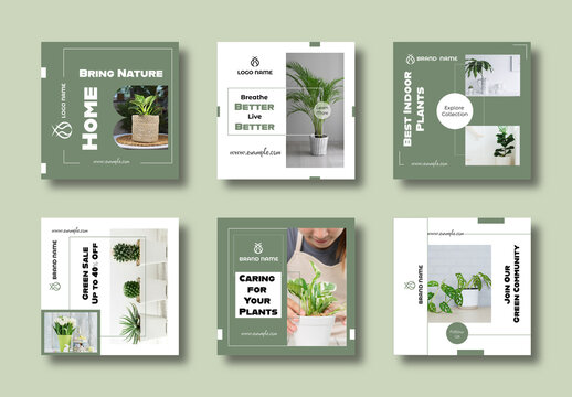 Green Lifestyle Plant Social Media Post Template