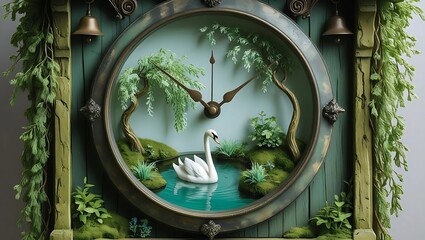 The Enchanted Swan Clock
