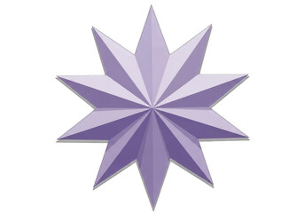 Abstract Nine Pointed Star, Geometric Polygon on Transparent Background