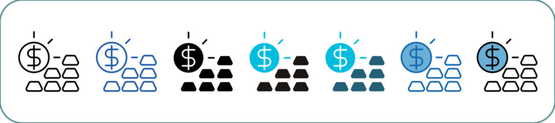 Wealth Icon Pack Multistyle Editable Stroke