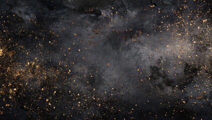 Fototapeta premium Dark gray textured background with scattered gold glitter