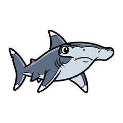 Fototapeta premium Hammerhead shark sea life vector illustration