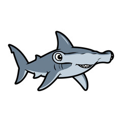Obraz premium Hammerhead shark sea life vector illustration