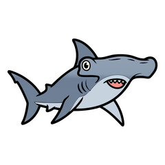 Fototapeta premium Hammerhead shark sea life vector illustration