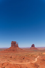 Stagecoach Formations and Solitary Road in Monument Valley