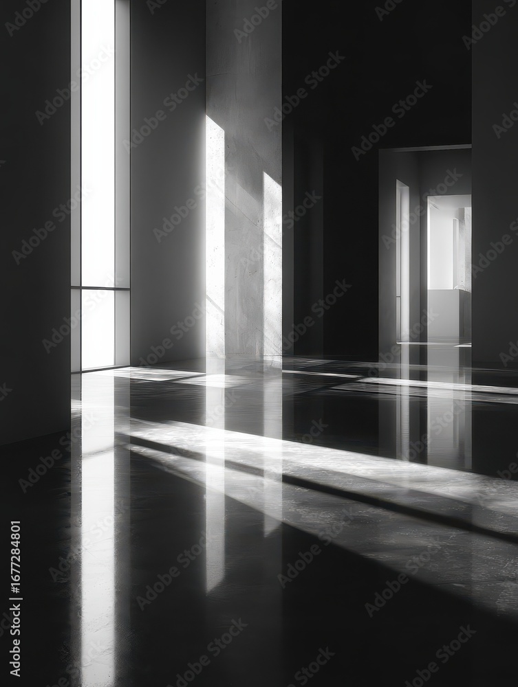 Poster geometric harmony in architecture captivating abstract composition of light and shadow showcasing th