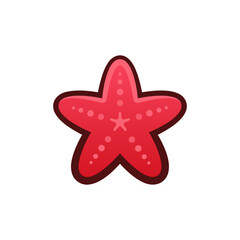 Fototapeta premium Isolated flat 3d Starfish icon for game, interface, sticker, app. The sign in a cartoon style for match 3, arcade, rpg. The sea star sprite for craft element in hyper casual mobile game.
