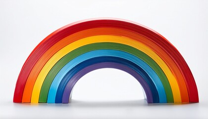 Obraz premium vibrant rainbow arc on white background