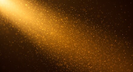 Obraz premium Golden Dust Particles Floating in a Beam of Light 