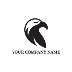 Black Eagle Head Logo Design Isolated on White Background