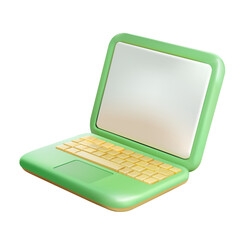 Modern vector illustration of a laptop computer in the gradient mesh technique for digital, technology, education, workplace design projects, web, app icons, infographics, and creative templates.