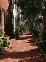 Obraz premium dc neighborhood historic brick sidewalks in washington dc community