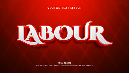  editable text effect labour 3d style premium vector