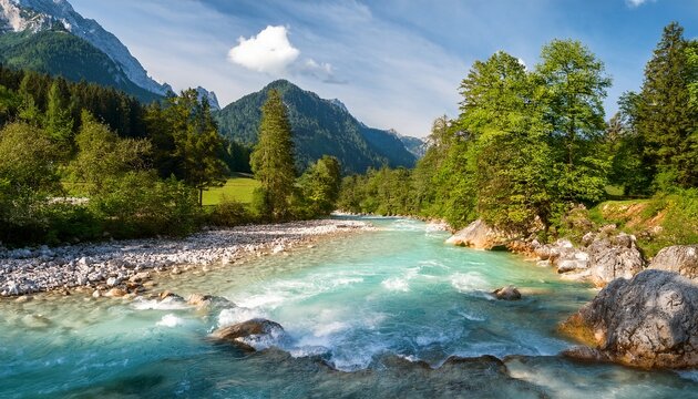 the river partnach near garmisch partenkirchen in bavaria