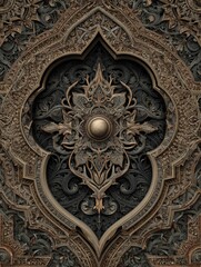Obraz premium intricate ornamentation background pattern with floral and geometric elements