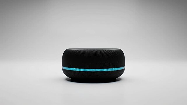 Smart Home Speaker Blue Light Ring Animates Voice Assistant Technology