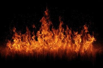 Fiery flames against a black backdrop (1)
