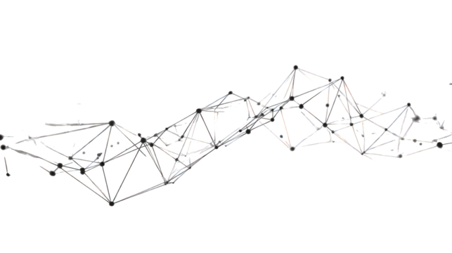 Abstract Geometric Network Design with White Lines on Black Background