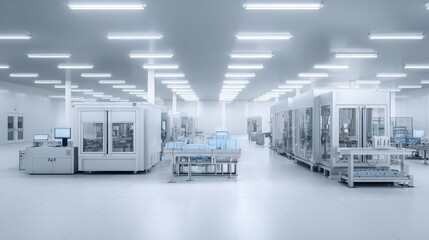 modern factory with packaging machines