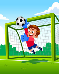 young football goalkeeper