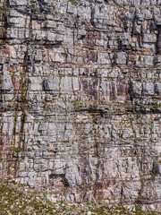 Full frame sandstone layers that comprise Table Mountain in Cape Town, South Africa