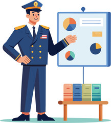 An officer shows his task 