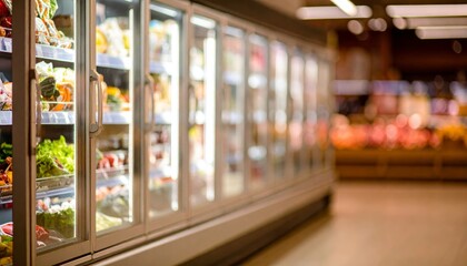 Fototapeta premium refrigerator rack in a supermarket