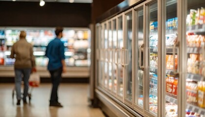 Fototapeta premium refrigerator rack in a supermarket