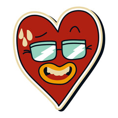 Funny Cartoon Heart Character Illustration
