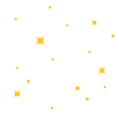 Soft glowing golden star pattern on white background illustration