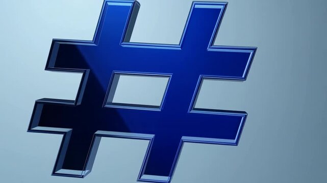 rendered blue hash symbol hashtag sign octothorpe icon for search engine optimization and social media promotion Blue hash symbol 3D hashtag sign Octothorp icon for SEO promotion 3d render community