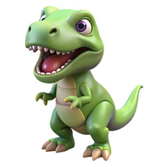 Cute Baby T-Rex Dinosaur: 3D Render of a Playful Juvenile Tyrannosaurus