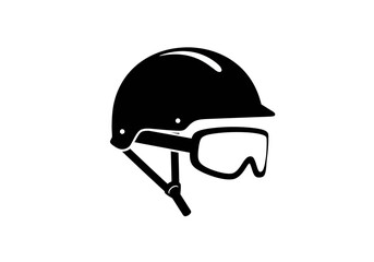 Naklejka premium Protective Ski Helmet and Goggles for Winter Sports.